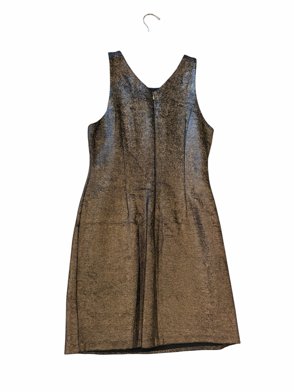 Halston Heritage NWT Metallic Gold Mini Sheath Dress - Picture 5 of 10